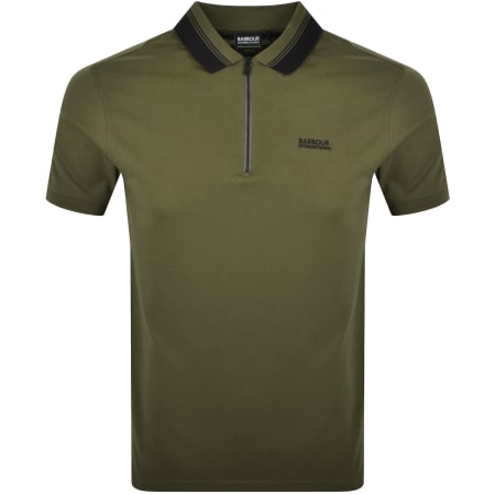 Barbour International Marshall Zip Polo Green Mainline Menswear
